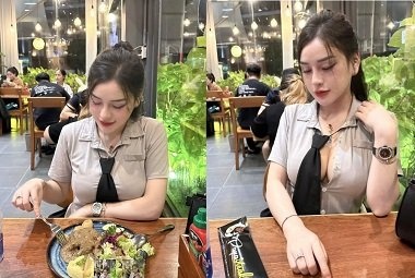 (không che) Vú to mời ăn tối hóa ra bị đụ